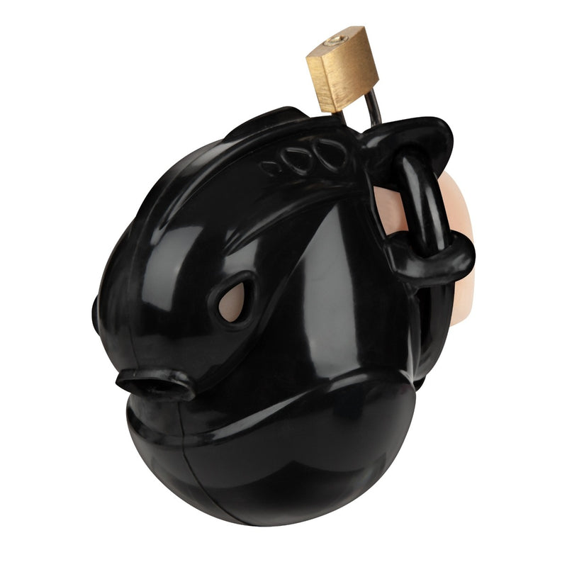 Load image into Gallery viewer, Blue Line Full Restraint Silicone Cock And Balls Chastity Device Black
