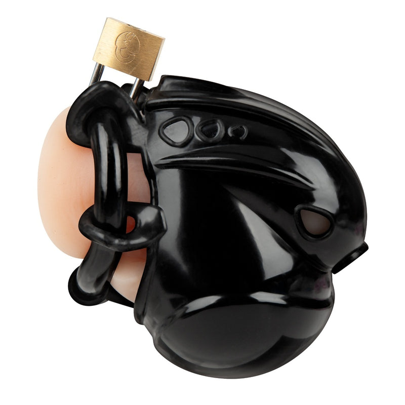 Load image into Gallery viewer, Blue Line Full Restraint Silicone Cock And Balls Chastity Device Black
