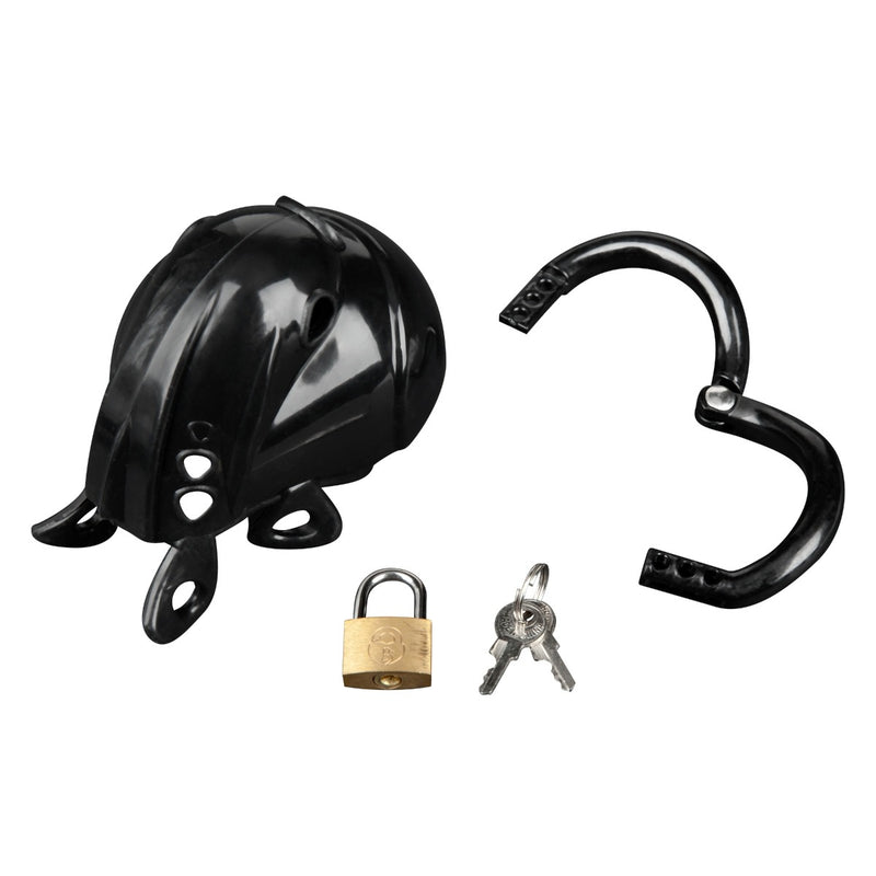 Load image into Gallery viewer, Blue Line Full Restraint Silicone Cock And Balls Chastity Device Black
