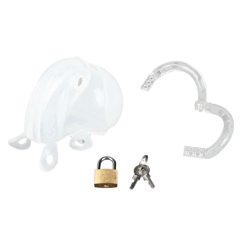 Load image into Gallery viewer, Blue Line Full Restraint Silicone Cock And Balls Chastity Device White
