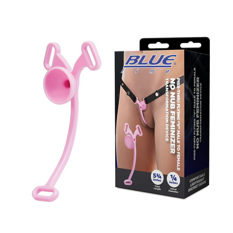 Load image into Gallery viewer, Blue Line Piss-Thru Flying V Male To Female No Nub Feminizer Transformation Device Pink
