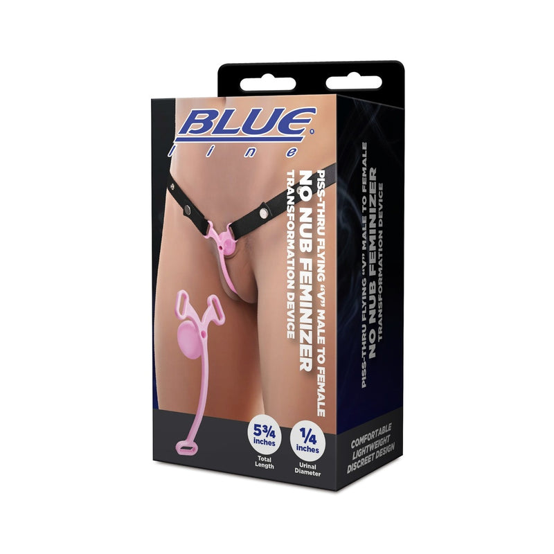 Load image into Gallery viewer, Blue Line Piss-Thru Flying V Male To Female No Nub Feminizer Transformation Device Pink
