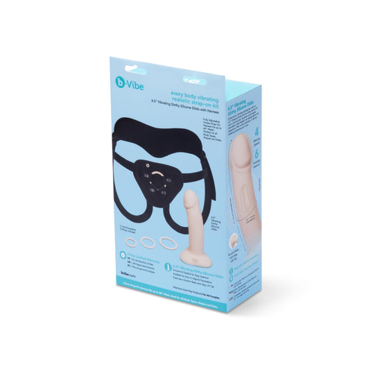b-Vibe Every Body Vibrating Realistic Strap-On Kit Black Pink