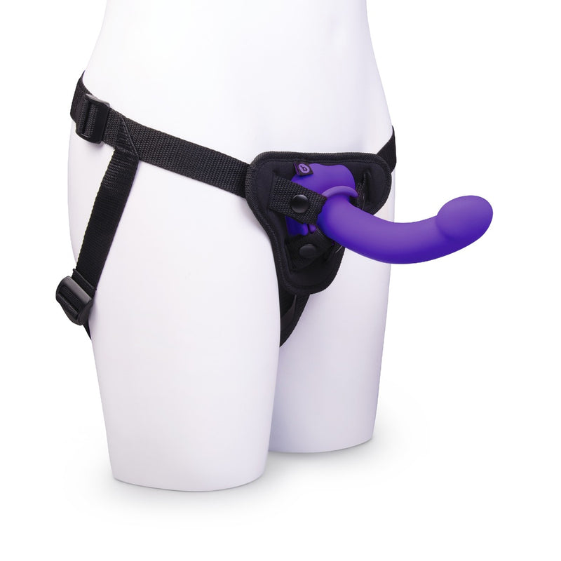 Load image into Gallery viewer, b-Vibe Vibrating Curved Strap-On Kit Black Purple
