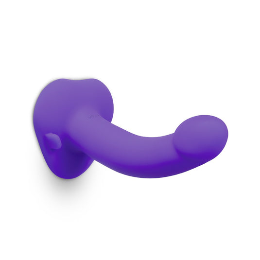 b-Vibe Vibrating Curved Strap-On Kit Black Purple