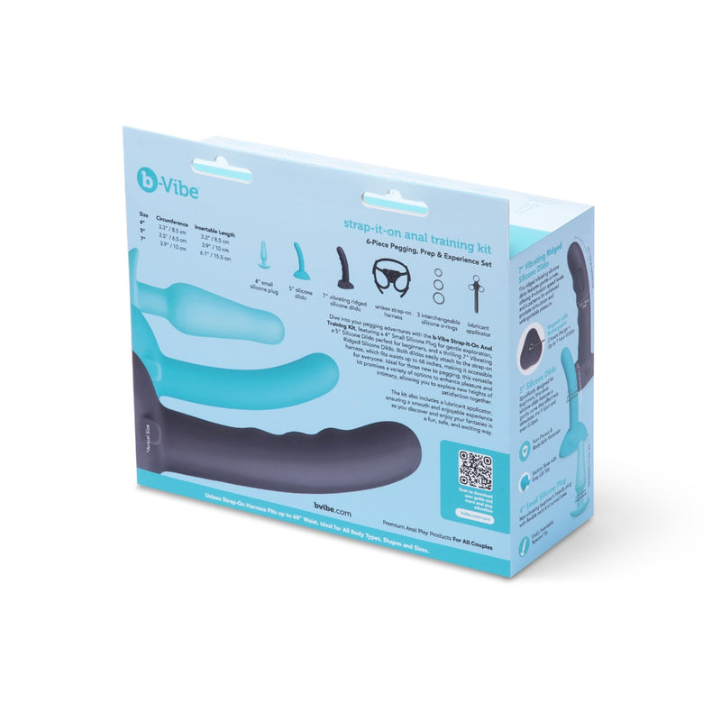 Load image into Gallery viewer, b-Vibe Strap It On Anal Training Kit Black Blue
