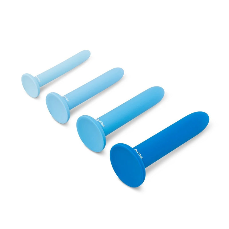 Load image into Gallery viewer, b-Vibe Anal Training 4 Piece Silicone Plug Set Blue
