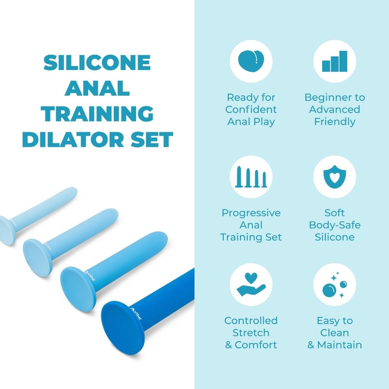 Load image into Gallery viewer, b-Vibe Anal Training 4 Piece Silicone Plug Set Blue
