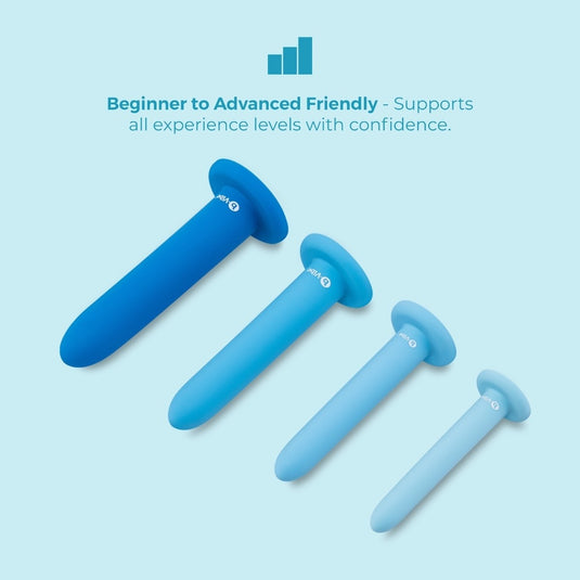 b-Vibe Anal Training 4 Piece Silicone Plug Set Blue