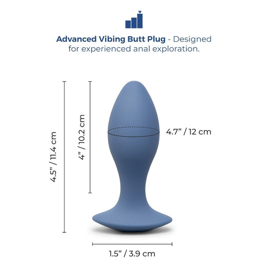 b-Vibe Vibrating Silicone Butt Plug Blue 4 Inch