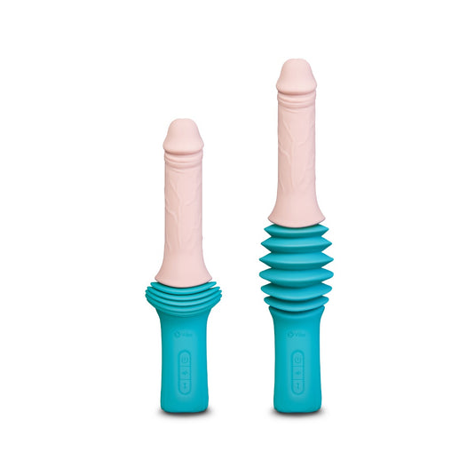 b-Vibe Thrusting Dildo Machine Pink Blue