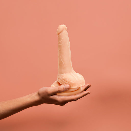 Me You Us Ultra Cock Dual Density Dildo With Balls Pink 6 Inch