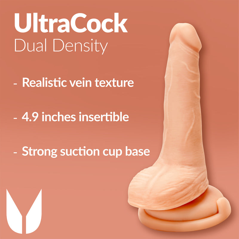 Load image into Gallery viewer, Me You Us Ultra Cock Dual Density Dildo With Balls Pink 6 Inch
