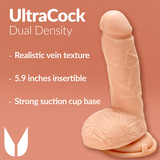 Me You Us Ultra Cock Dual Density Dildo With Balls Pink 8 Inch