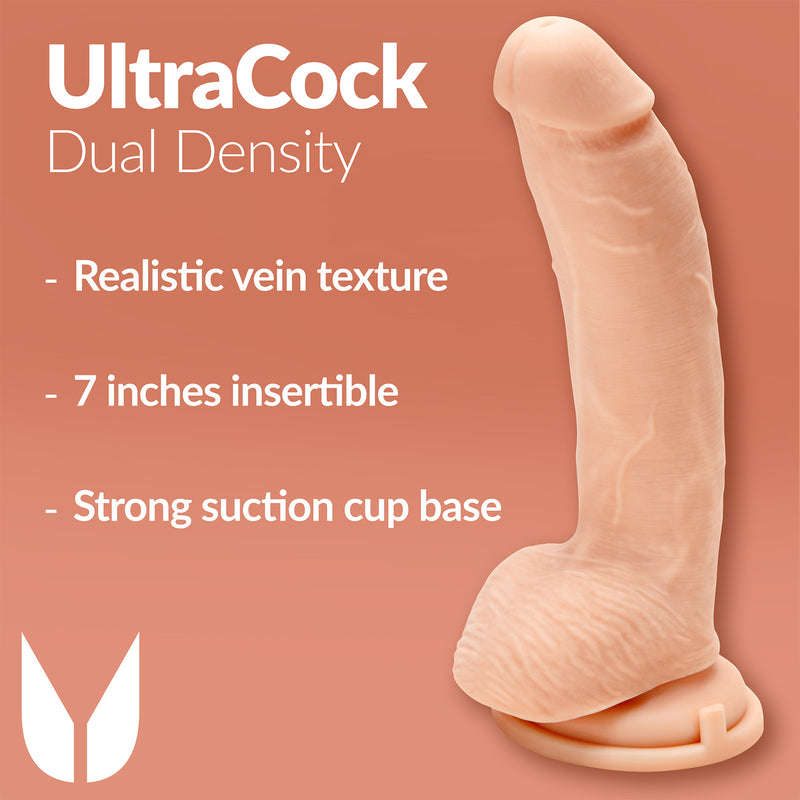Load image into Gallery viewer, Me You Us Ultra Cock Dual Density Dildo With Balls Pink 9 Inch
