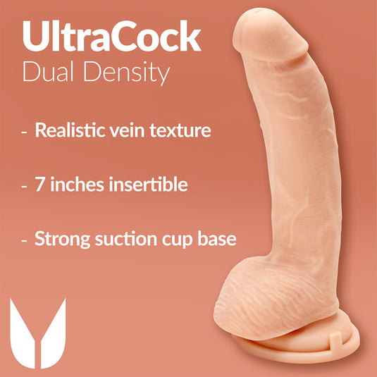 Me You Us Ultra Cock Dual Density Dildo With Balls Pink 9 Inch