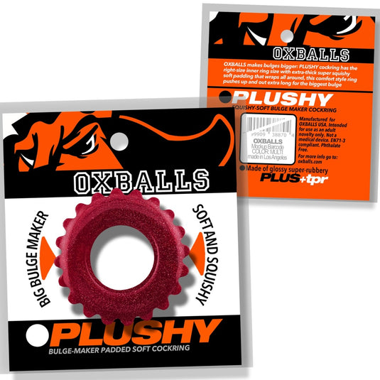 Oxballs Plushy Padded Soft Cock Ring Cherry Lips