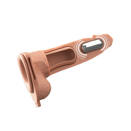 Fantasy X-Tensions Elite Vibrating Dual Density Silicone Hollow Strap On Light 6 Inch