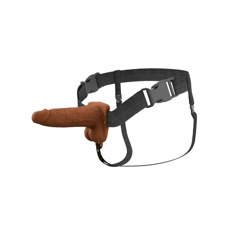 Load image into Gallery viewer, Fantasy X-Tensions Elite Vibrating Dual Density Silicone Hollow Strap On Brown 6 Inch
