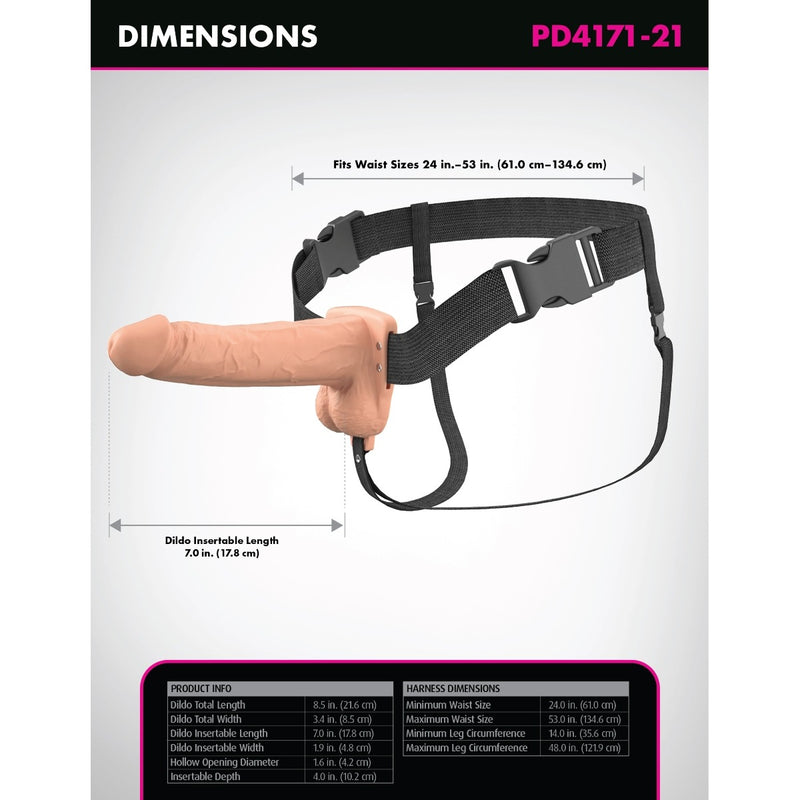 Load image into Gallery viewer, Fantasy X-Tensions Elite Vibrating Dual Density Silicone Hollow Strap Light 7 Inch
