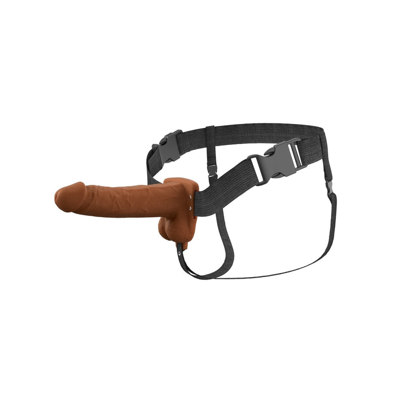 Load image into Gallery viewer, Fantasy X-Tensions Elite Vibrating Dual Density Silicone Hollow Strap On Brown 7 Inch
