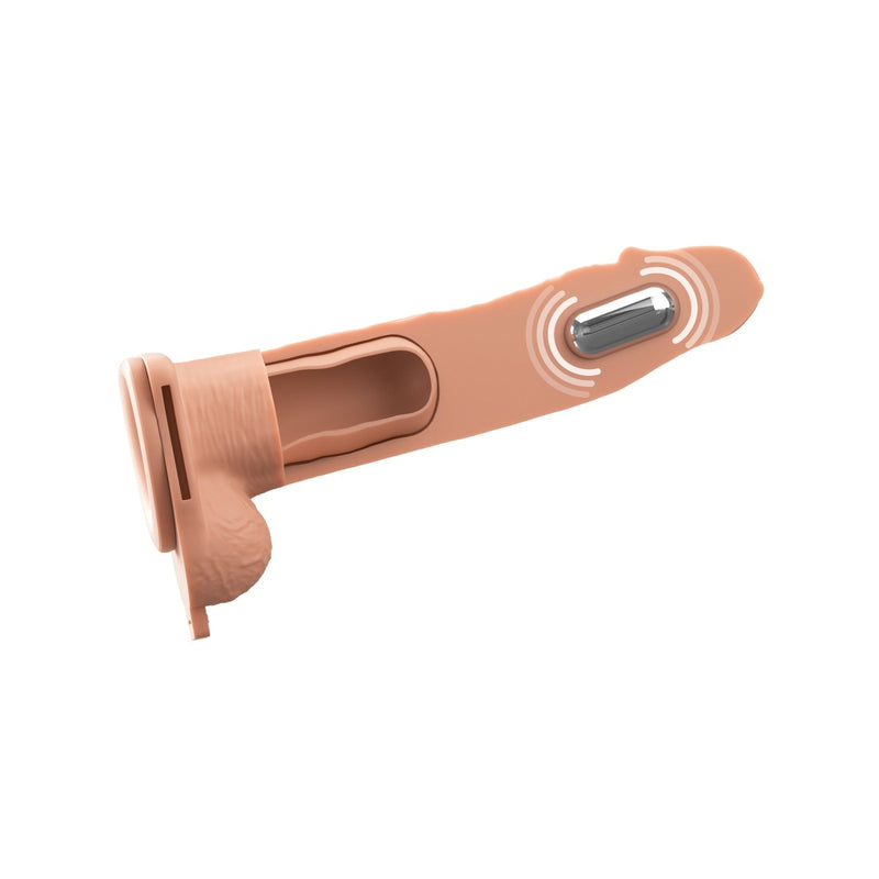 Load image into Gallery viewer, Fantasy X-Tensions Elite Vibrating Dual Density Silicone Hollow Strap On Light 8 Inch
