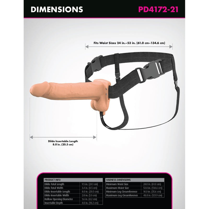 Load image into Gallery viewer, Fantasy X-Tensions Elite Vibrating Dual Density Silicone Hollow Strap On Light 8 Inch
