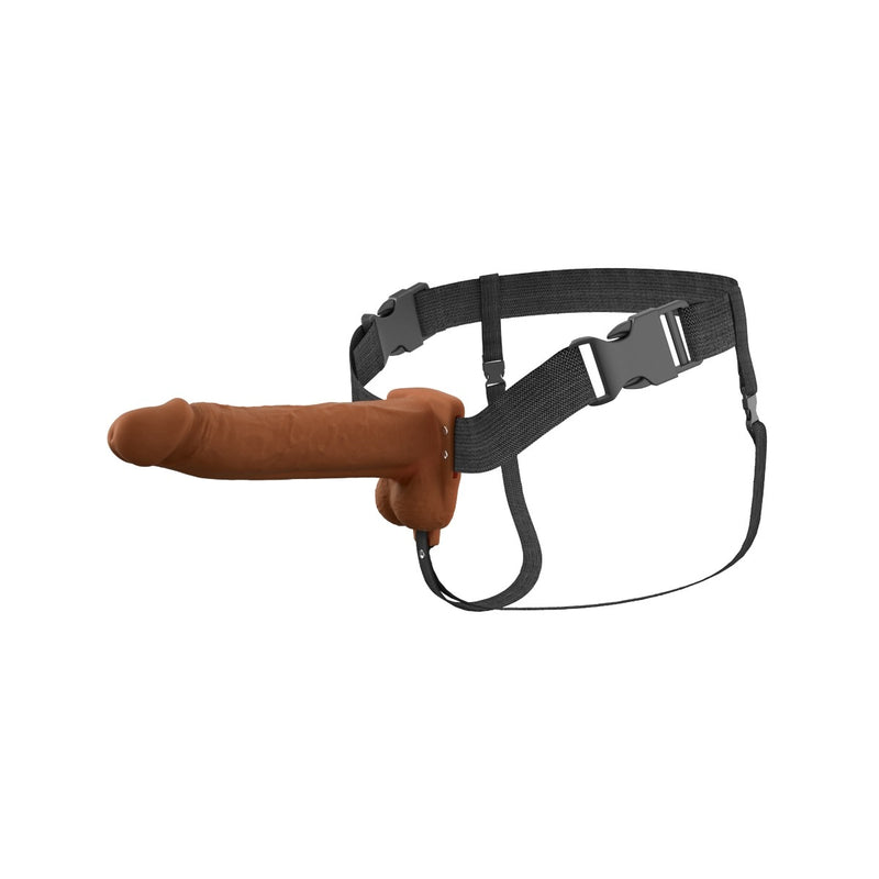 Load image into Gallery viewer, Fantasy X-Tensions Elite Vibrating Dual Density Silicone Hollow Strap-On Brown 8 Inch
