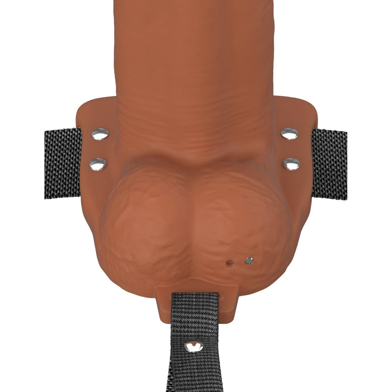 Load image into Gallery viewer, Fantasy X-Tensions Elite Vibrating Dual Density Silicone Hollow Strap-On Brown 8 Inch
