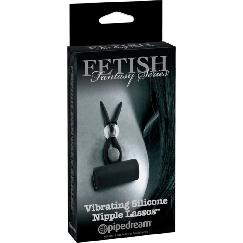 Load image into Gallery viewer, Fetish Fantasy Series Limited Edition Vibrating Silicone Nipple Lassos Black
