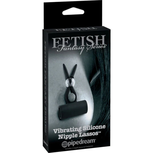 Fetish Fantasy Series Limited Edition Vibrating Silicone Nipple Lassos Black