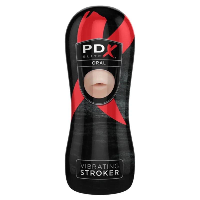 Load image into Gallery viewer, PDX Elite Vibrating Oral Stroker Black Pink

