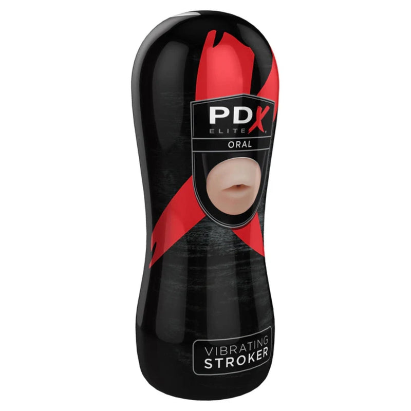 Load image into Gallery viewer, PDX Elite Vibrating Oral Stroker Black Pink
