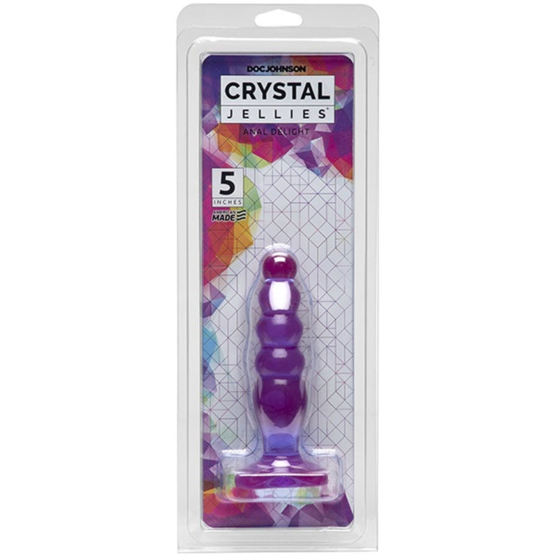 Load image into Gallery viewer, Crystal Jellies Anal Delight Butt Plug Purple 5 Inch

