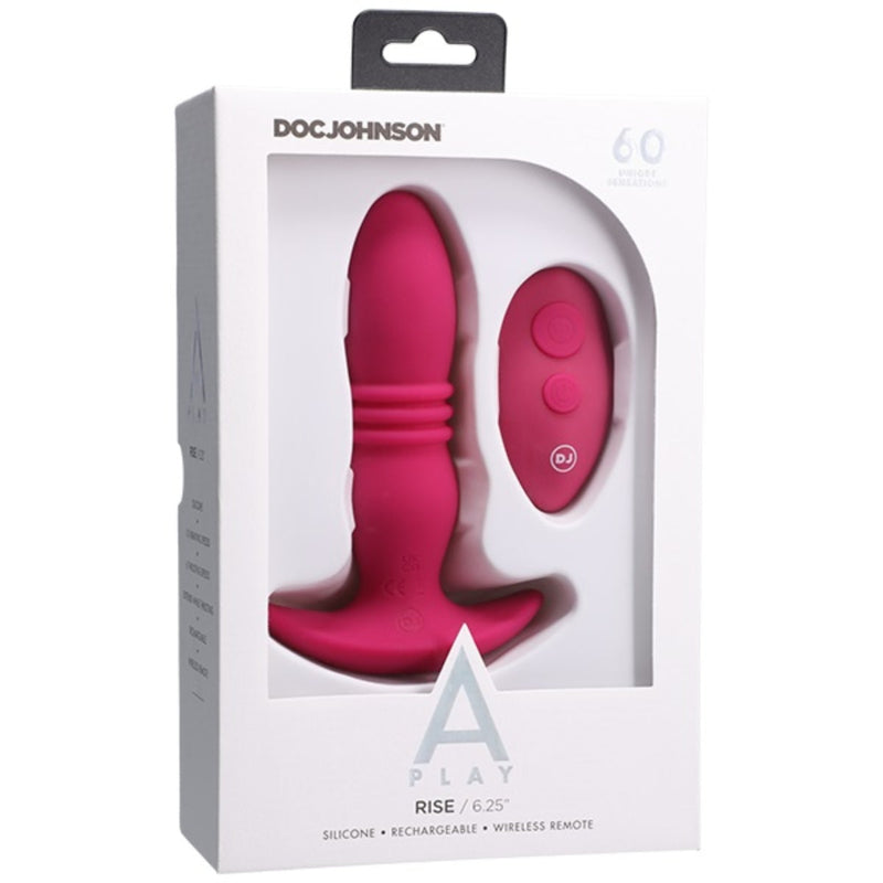 Load image into Gallery viewer, A-Play Rise Rechargeable Remote Control Silicone Butt Plug Pink 6.25 Inch
