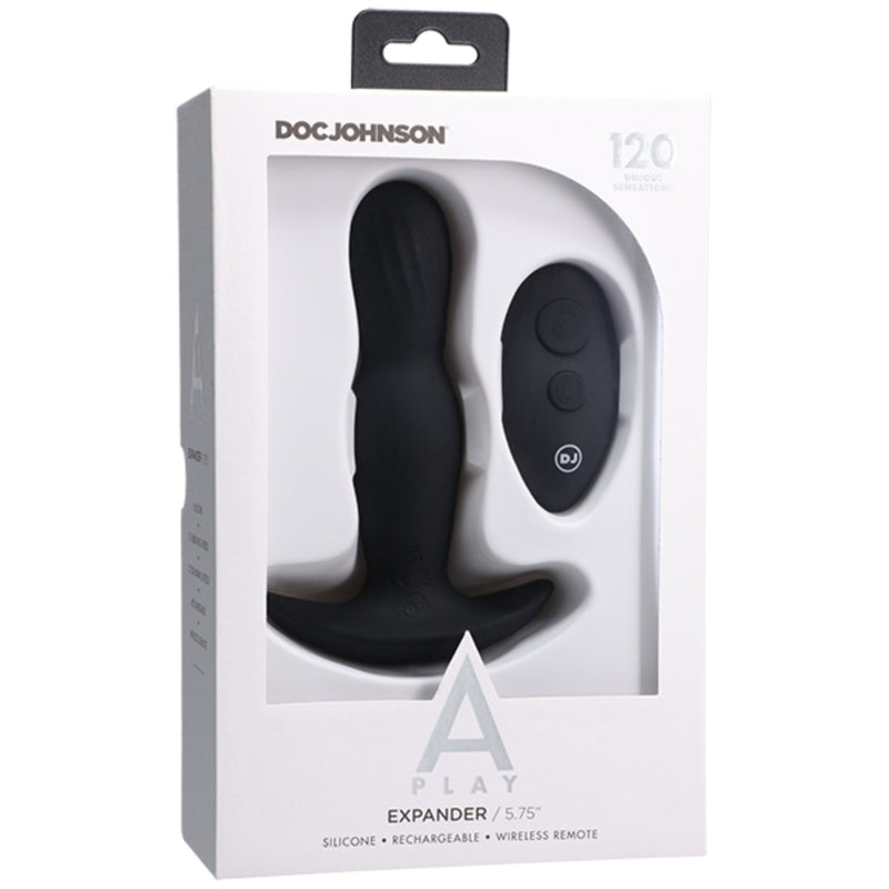 Load image into Gallery viewer, A-Play Expander Remote Control Silicone Butt Plug Black 5.75 Inch
