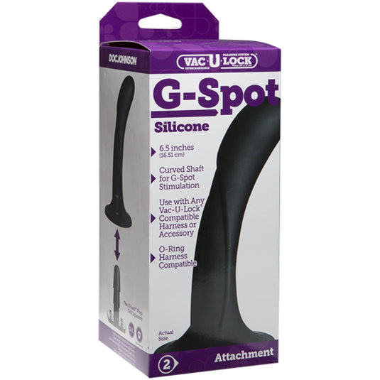 Vac-U-Lock G-Spot Silicone Dildo Black 6.5 Inch