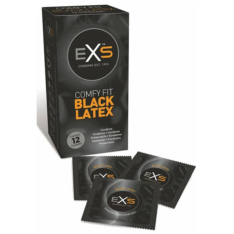 Load image into Gallery viewer, EXS Black Latex Condoms 12 Pack - Simply Pleasure
