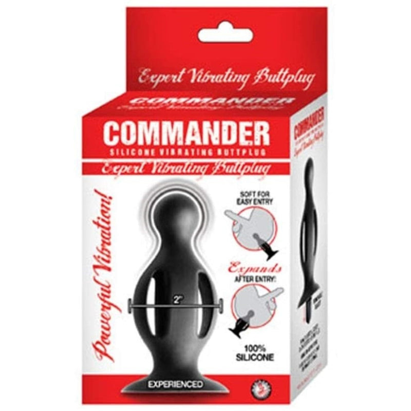 Load image into Gallery viewer, Commander Expert Vibrating Butt Plug Silicone Black - Simply Pleasure

