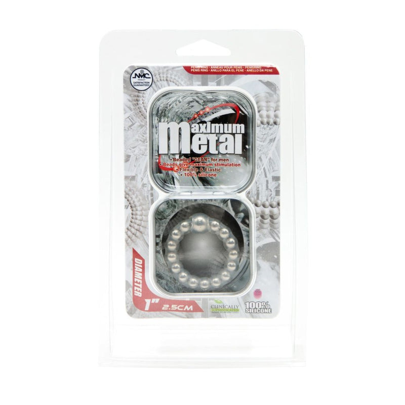 Load image into Gallery viewer, Nanma Maximum Metal Beaded Cock Ring Silver
