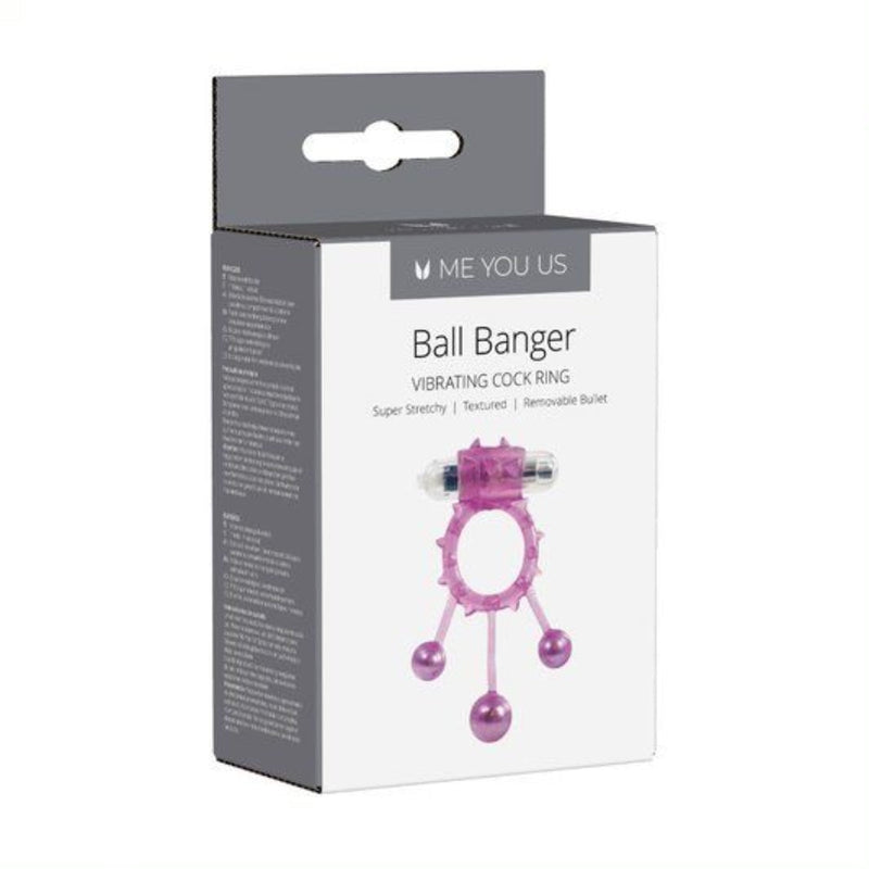 Load image into Gallery viewer, Me You Us Ball Banger Vibrating Cock Ring Pink - Simply Pleasure
