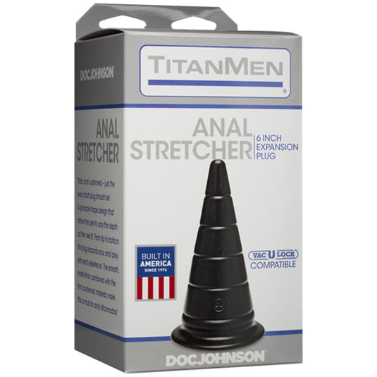 TitanMen Anal Stretcher Expansion Butt Plug Black 6 Inch