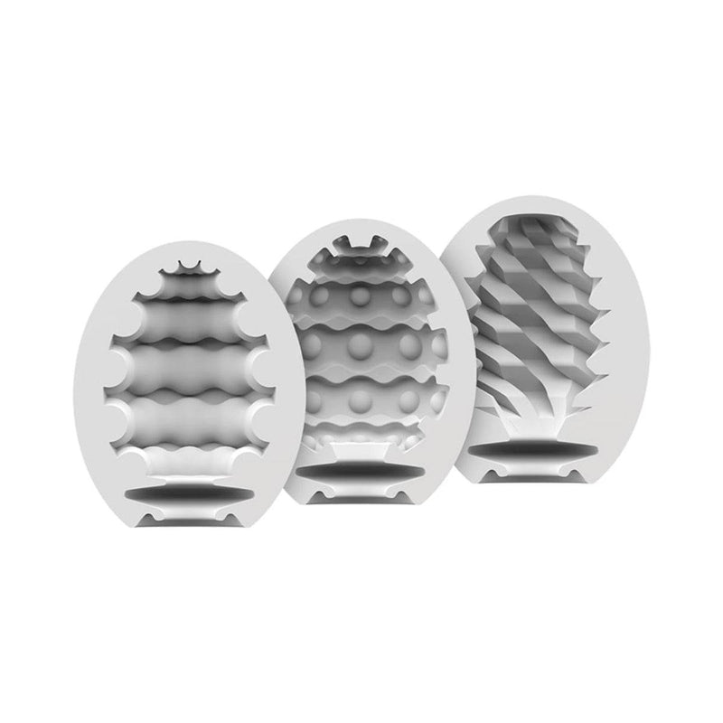 Load image into Gallery viewer, Satisfyer Masturbator Egg 3 Pack Riffle Bubble Fierce
