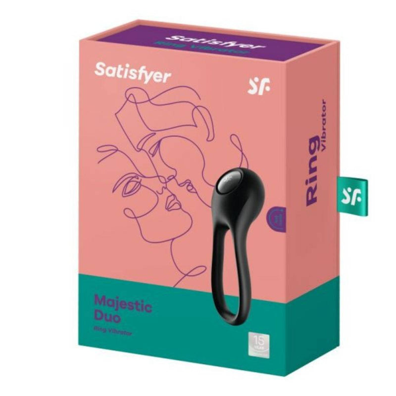 Load image into Gallery viewer, Satisfyer Majestic Duo Vibrating Cock Ring Black
