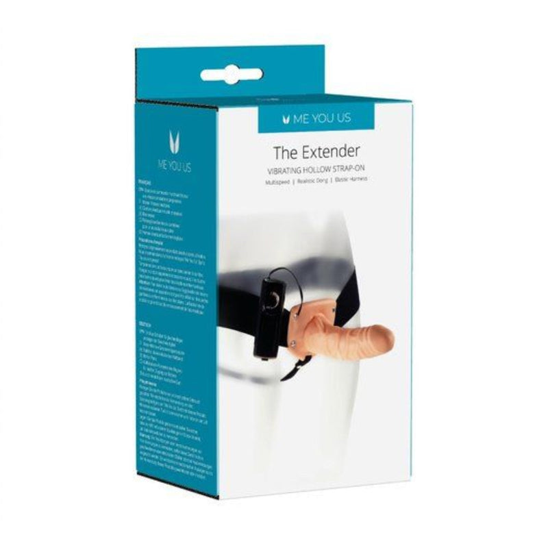 Load image into Gallery viewer, Me You Us The Extender Vibrating Hollow Strap-On Pink Black  - Prowler UK - Gay Sex Toys
