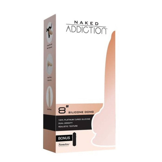 Naked Addiction Dual Density Silicone Dong Pink 8 Inch - Simply Pleasure