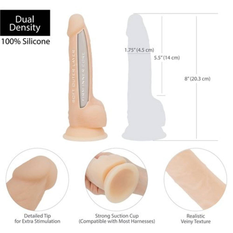Load image into Gallery viewer, Naked Addiction Dual Density Silicone Dong Pink 8 Inch - Simply Pleasure
