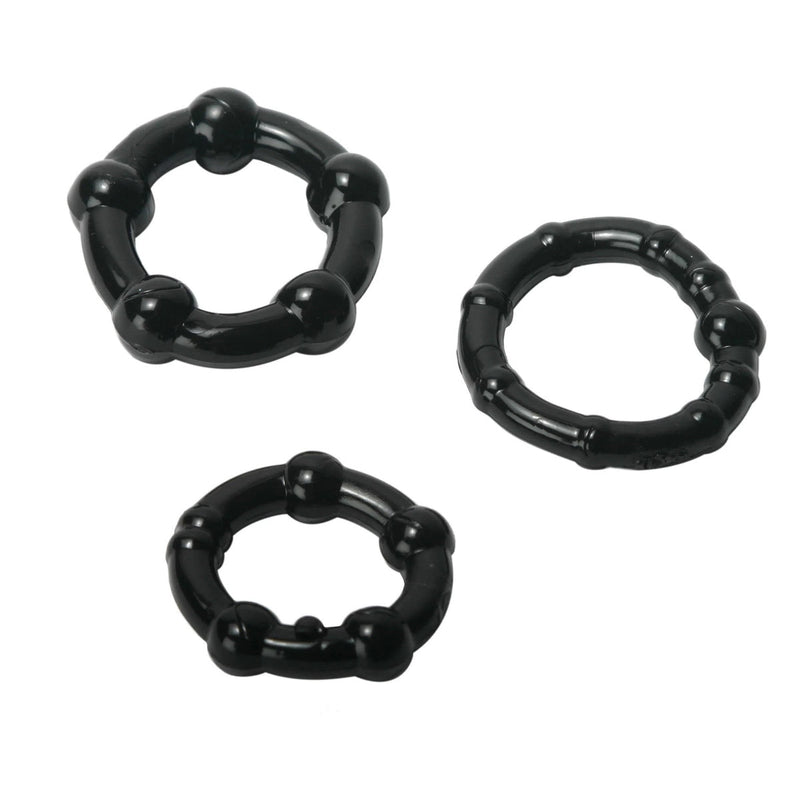 Load image into Gallery viewer, Trinity For Men Cock Ring 3 Pack TPR Black
