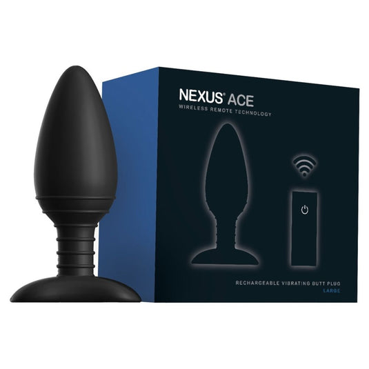 Nexus Ace Rechargeable Vibrating Butt Plug Black Large