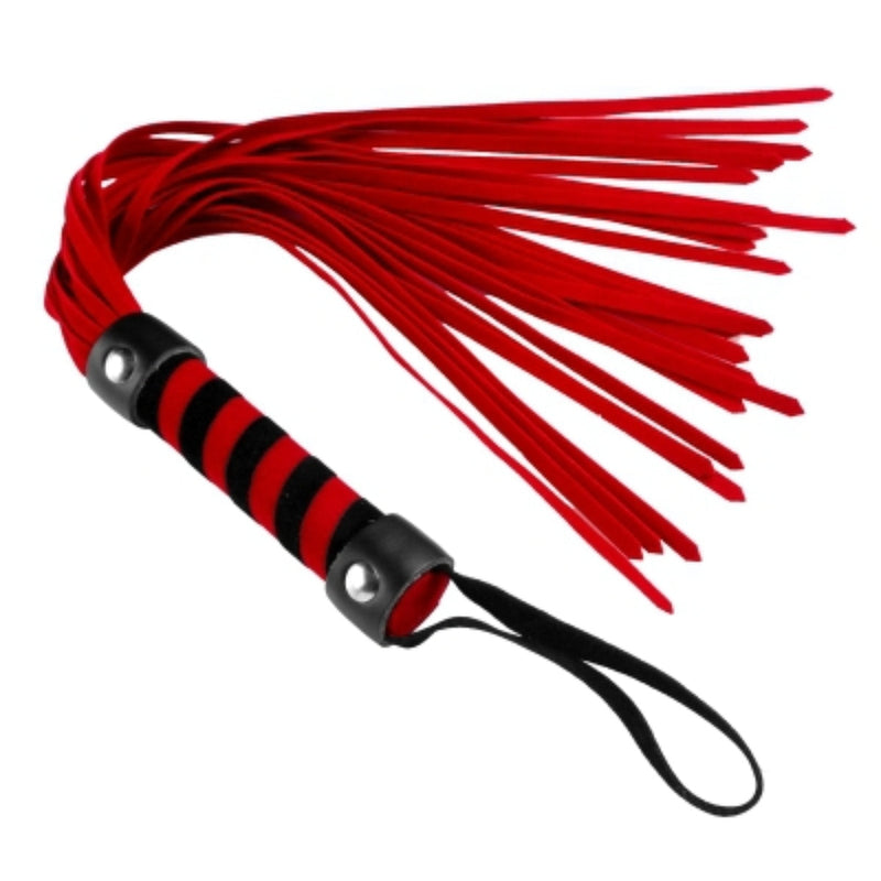 Load image into Gallery viewer, Strict Short Suede Flogger Red Black
